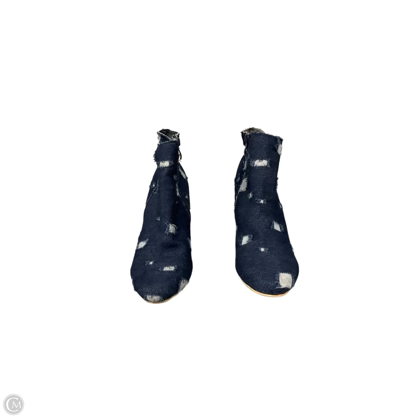 Boots Ankle Heels By Clothes Mentor In Blue Denim, Size: 8.5