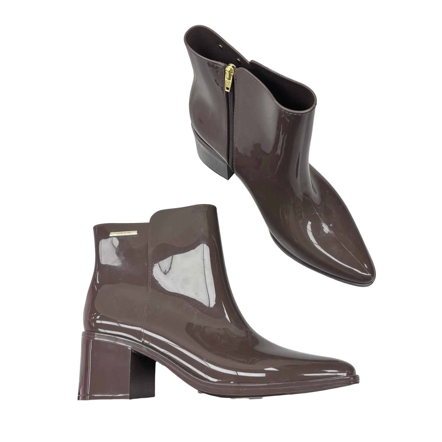 Boots Ankle Heels By Clothes Mentor In Brown, Size:8