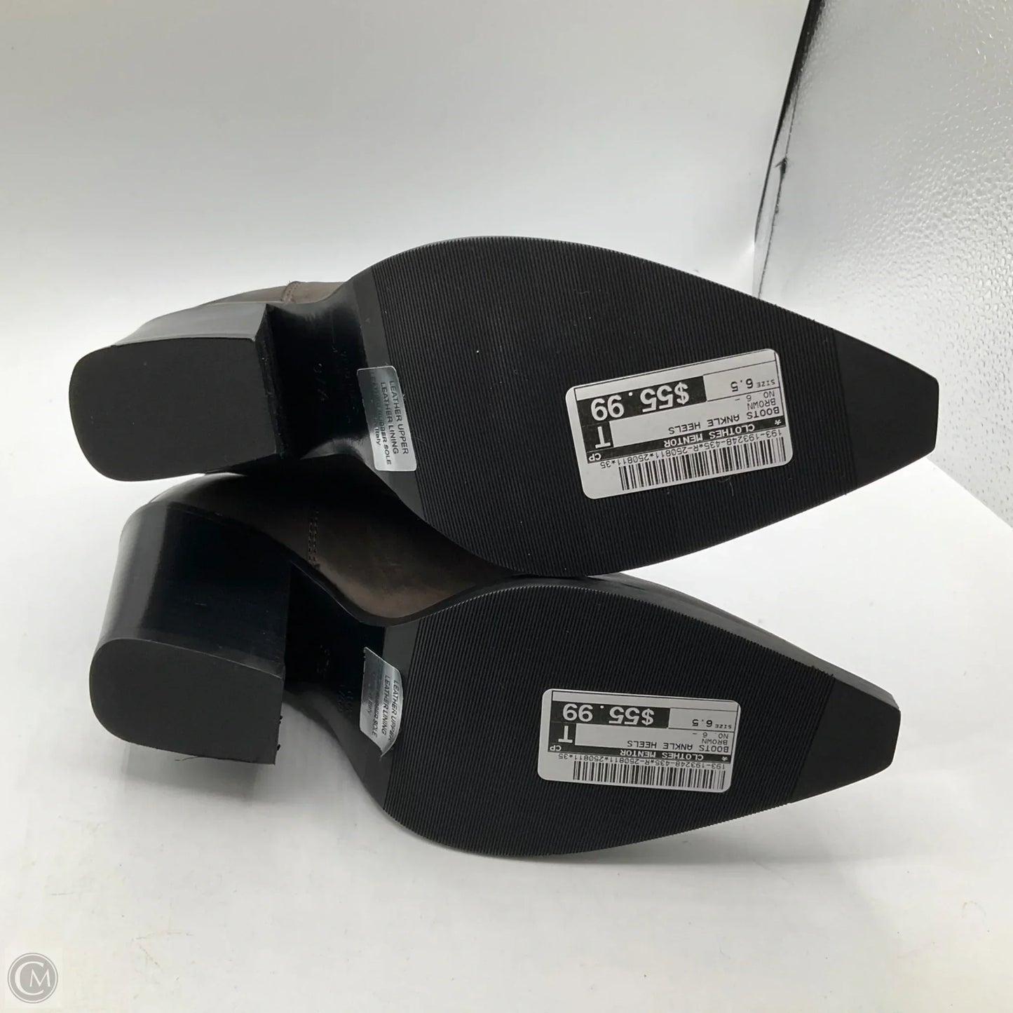 Boots Ankle Heels By Clothes Mentor In Brown, Size: 6.5