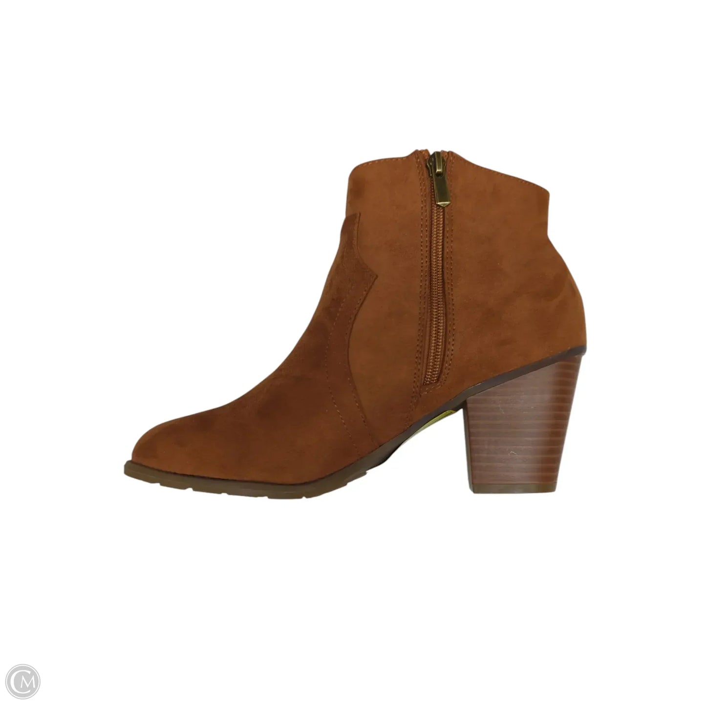 Boots Ankle Heels By Clothes Mentor In Brown, Size: 9