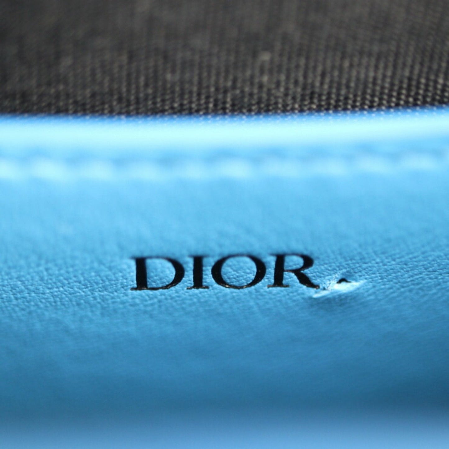 CHRISTIAN DIOR Dior Lock Vertical Pouch Shoulder Bag Leather Blue Pochette
