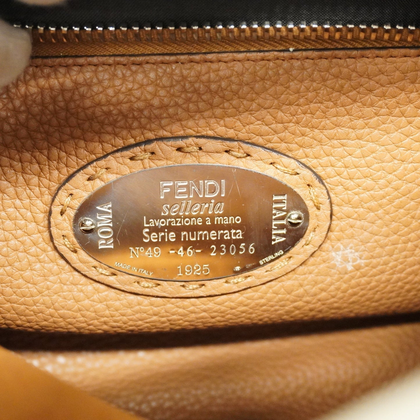 FENDIAuth Peekaboo 2way Bag Selleria Leather Handbag,Shoulder Bag Gray,Ivory