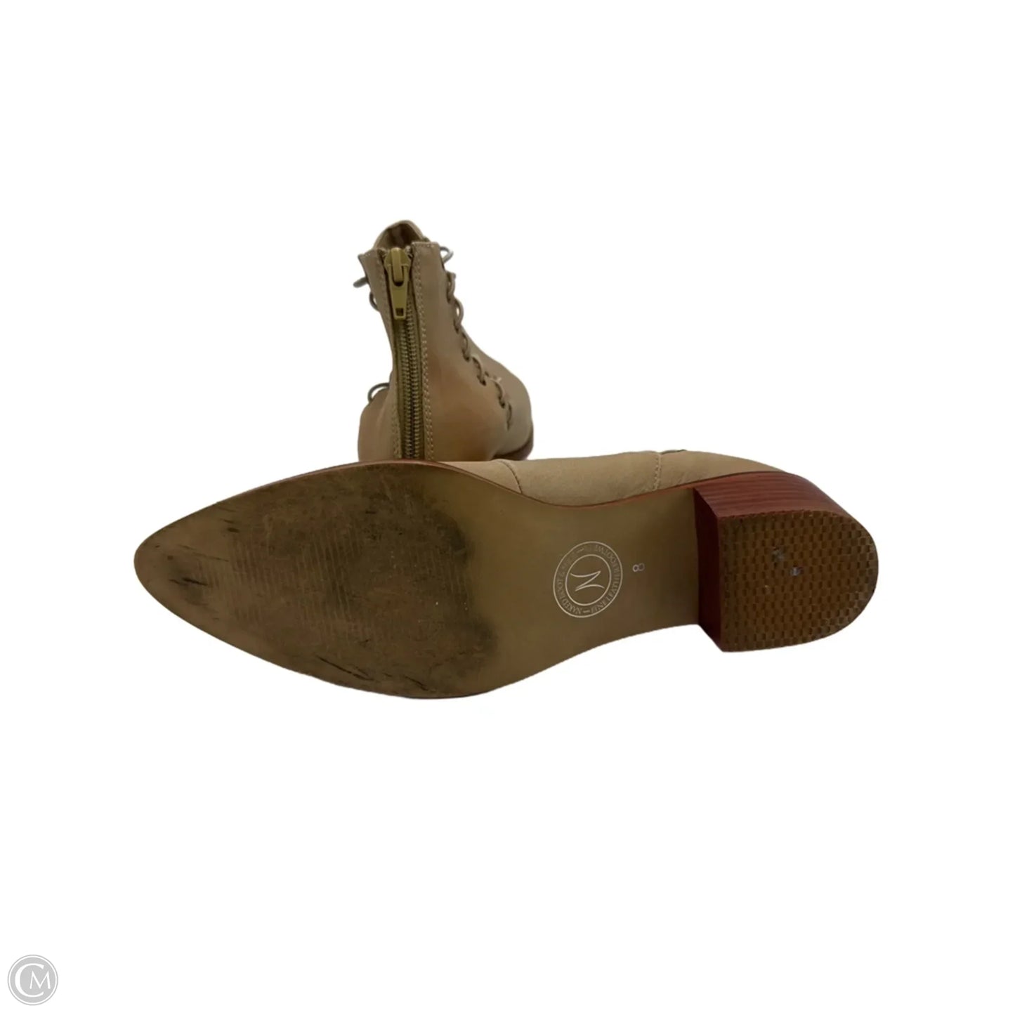 Boots Ankle Heels By Naked Boot & Shoes In Brown, Size: 8