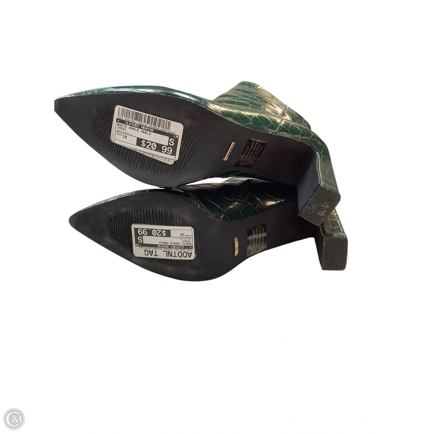 Boots Ankle Heels By Clothes Mentor In Green, Size: 10