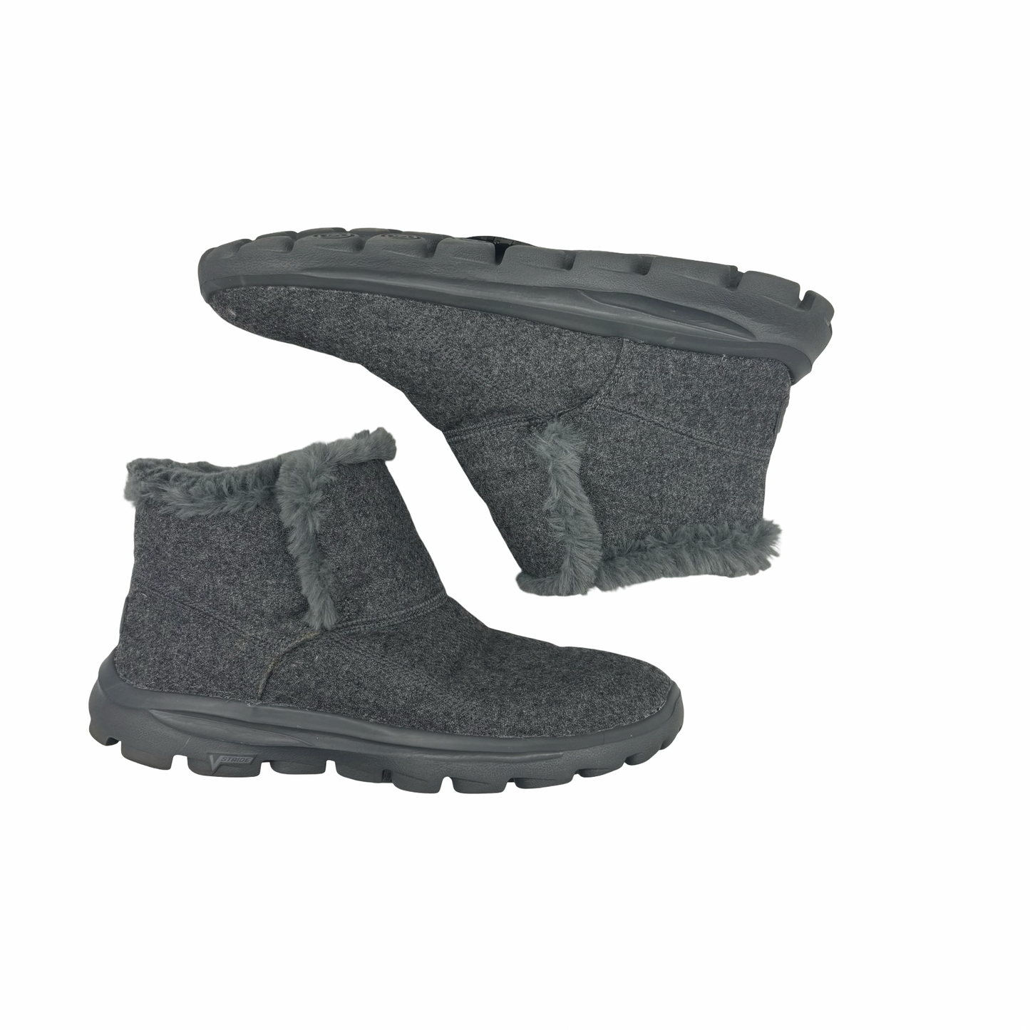 Boots Ankle Flats By Skechers In Grey, Size:8.5