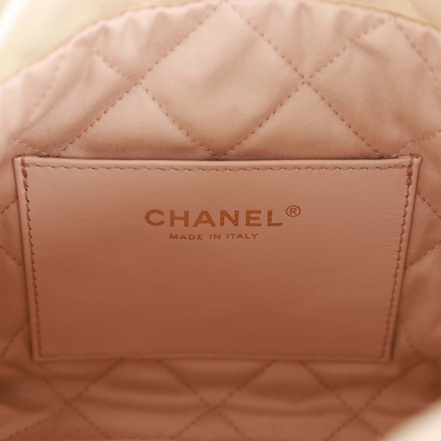 Chanel Mini 22 Bag Champagne Iridescent Calfskin Gold Hardware