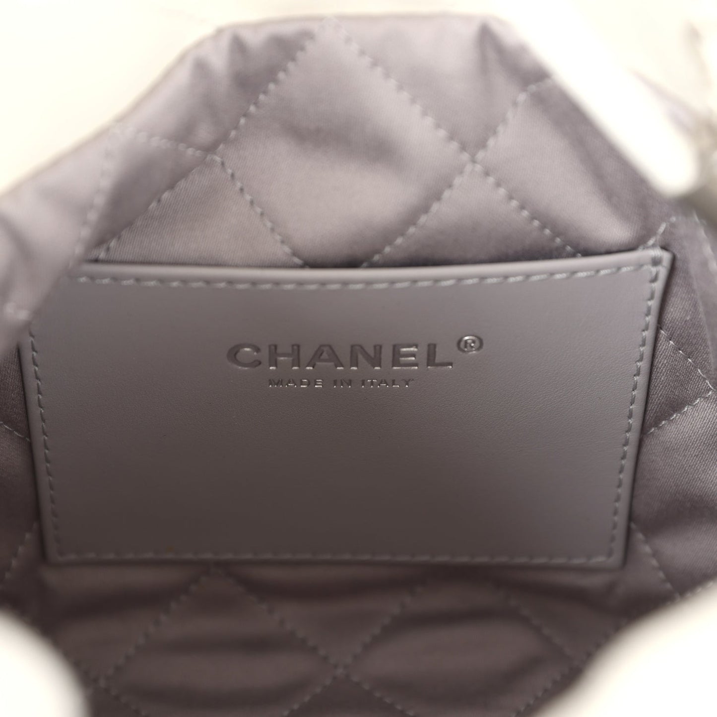 Chanel Mini 22 Bag White and Silver Ombre Metallic Calfskin Silver Hardware