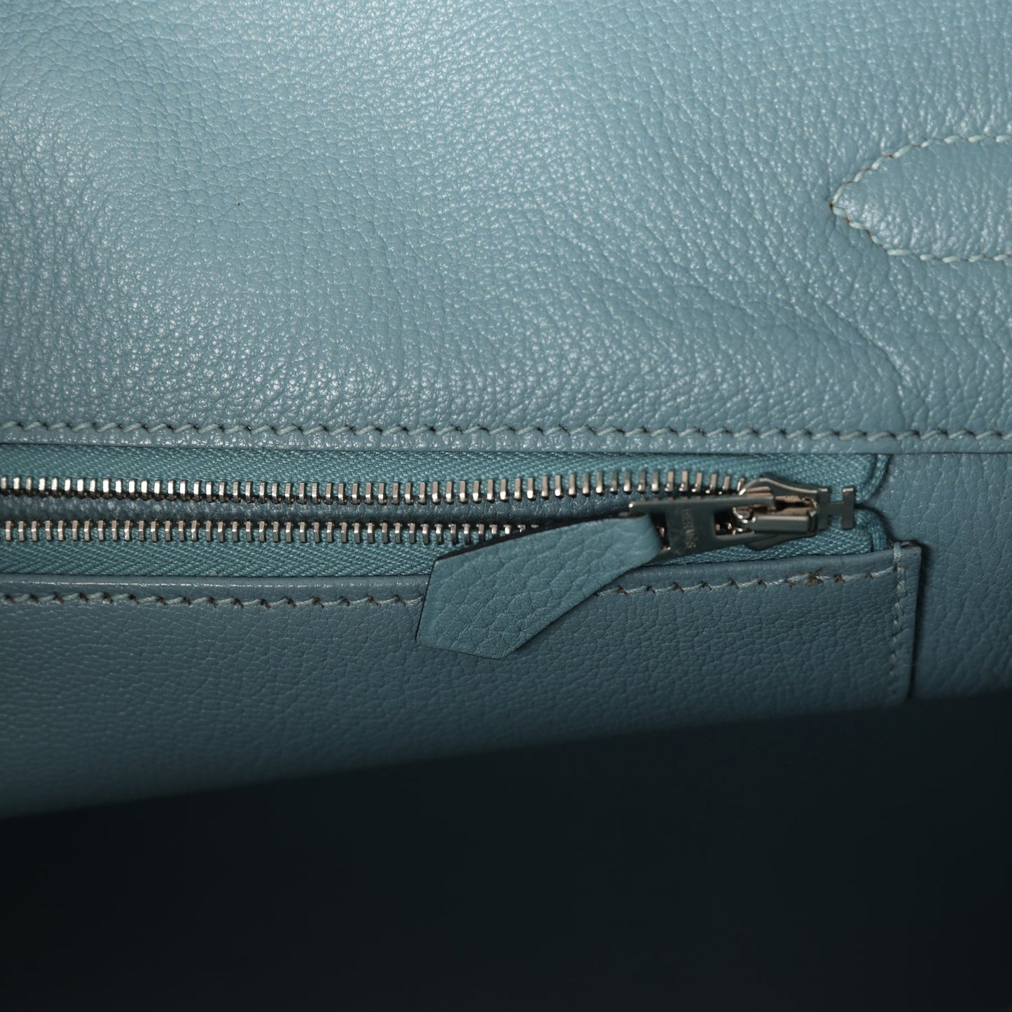 Pre-owned Hermes Birkin 35 Ciel Togo Palladium Hardware