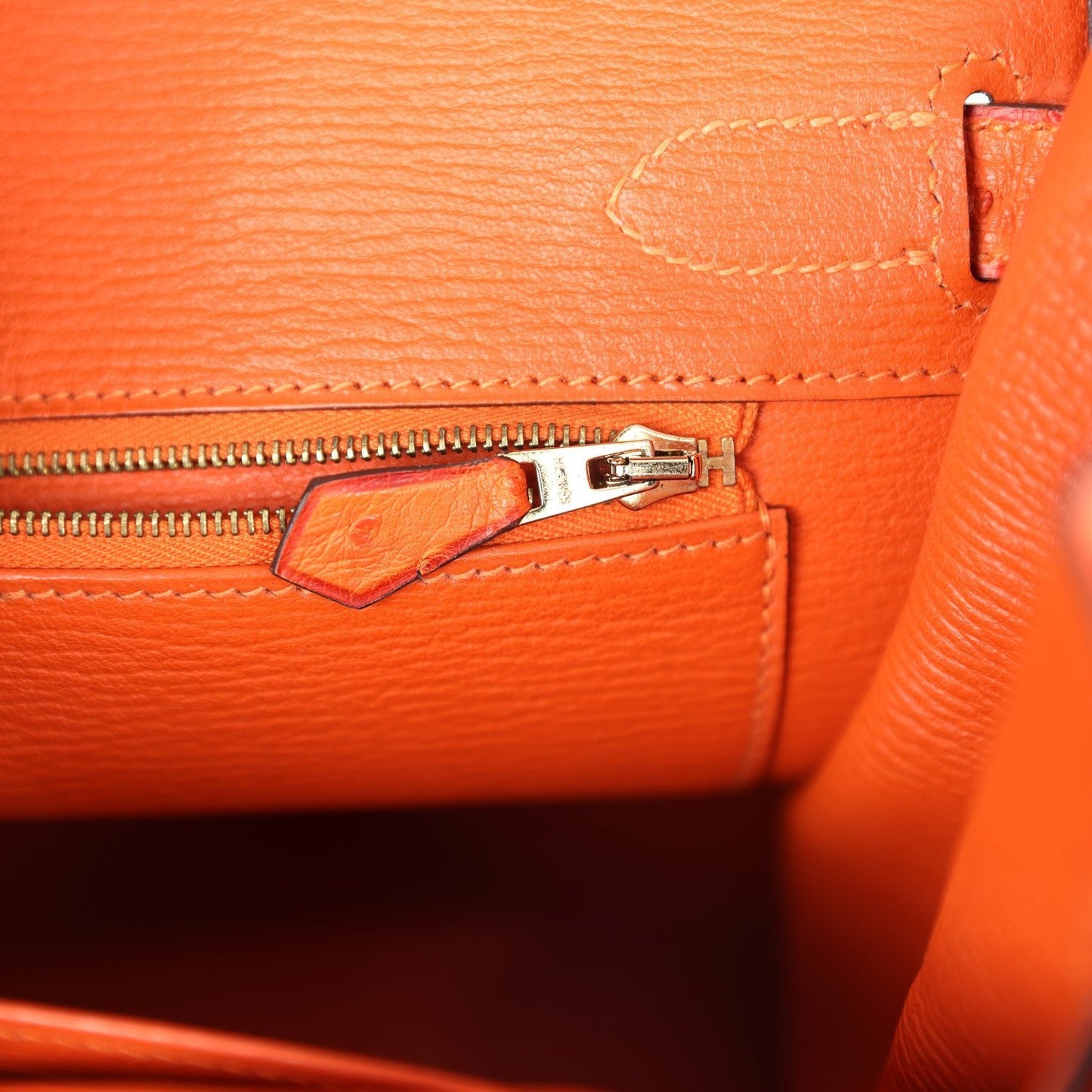 Pre-owned Hermes Special Order (HSS) Birkin 30 Tangerine, Violet and Bougainvillea Ostrich Gold Hardware