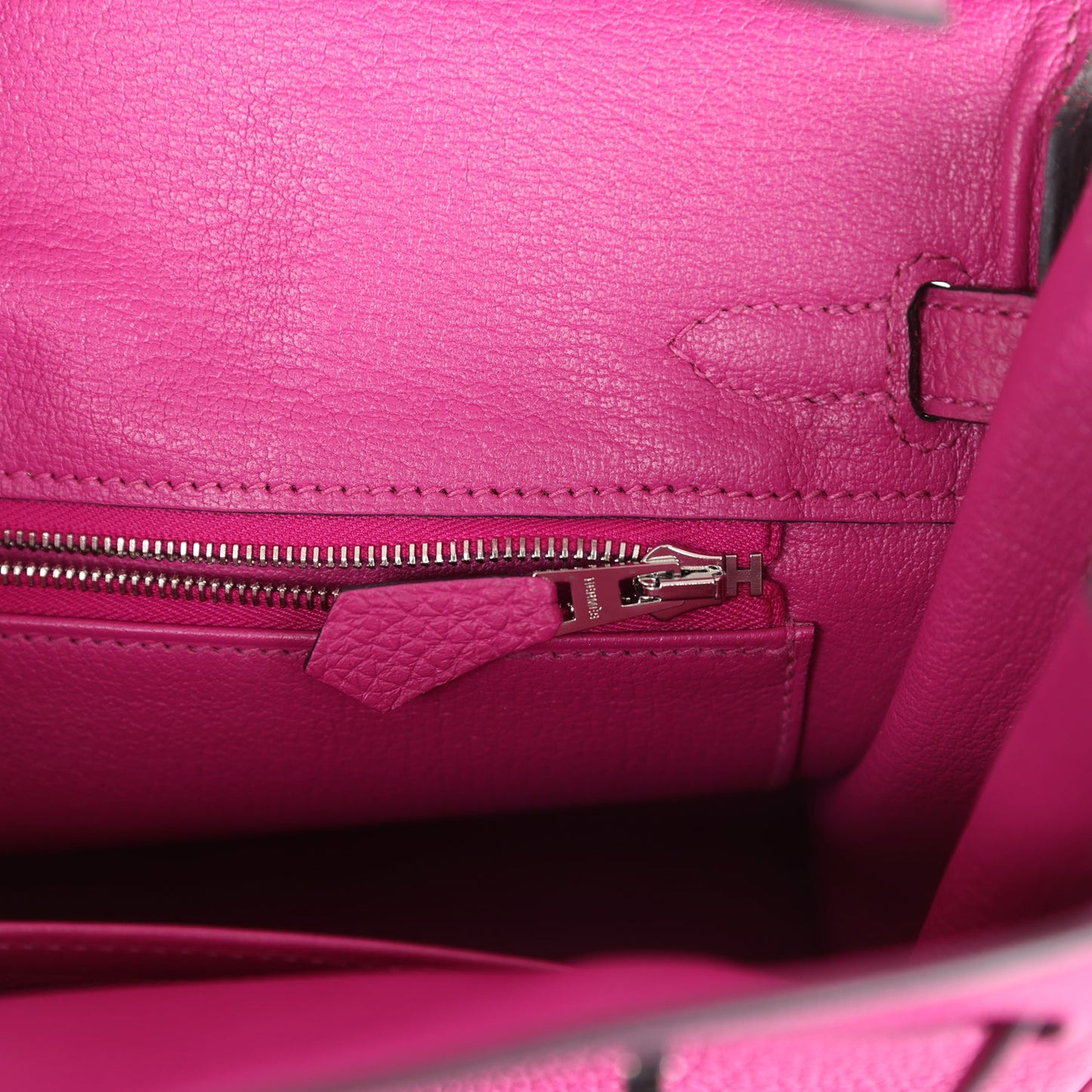 Pre-owned Hermes Birkin 25 Rose Pourpre Togo Palladium Hardware