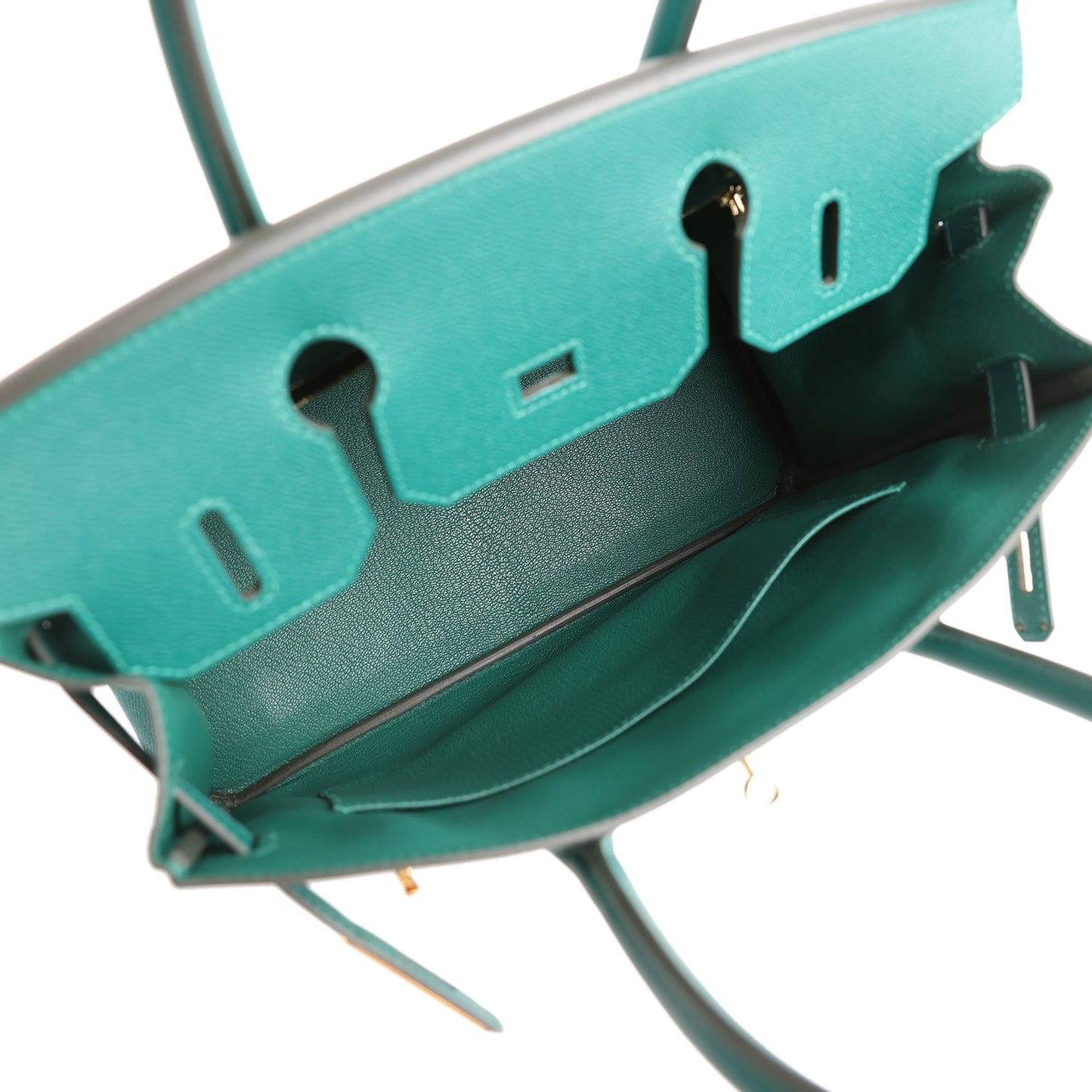 Pre-owned Hermes Birkin 30 Malachite Epsom Gold Hardware