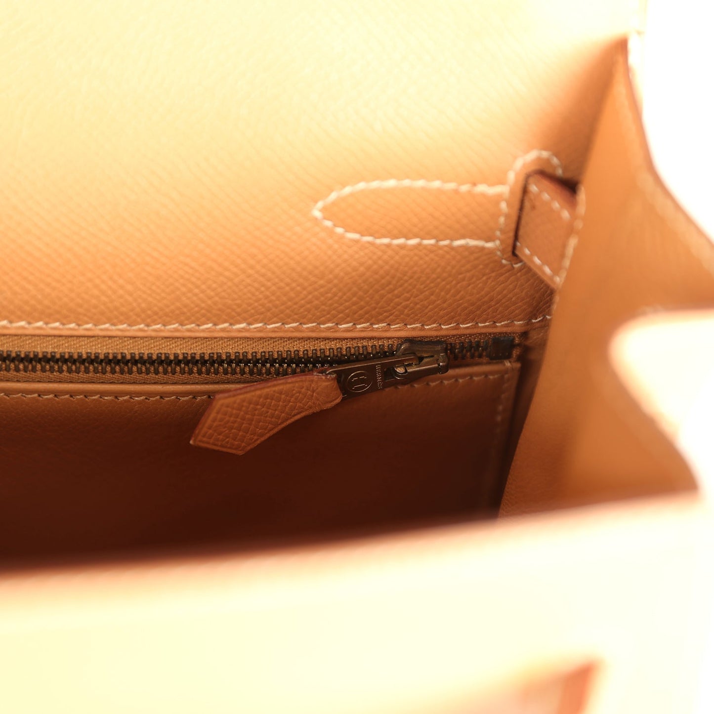 Vintage Hermes Sellier Kelly 32 Naturel Courchevel Gold Hardware