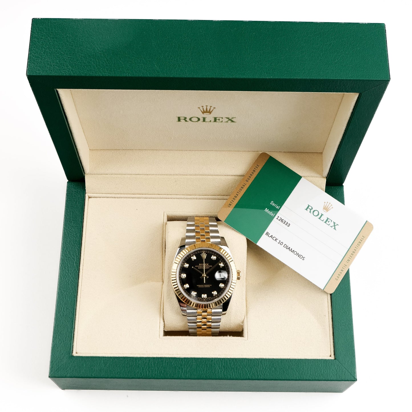 Rolex Datejust 41 126333 Stainless Steel Yellow Gold Black Diamond Dial Jubilee (2018)