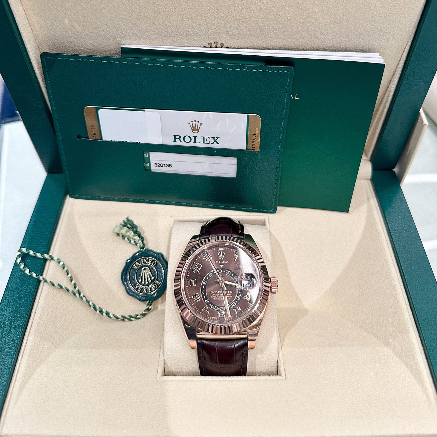 Rolex Sky-Dweller 326135 Rose Gold Chocolate Dial