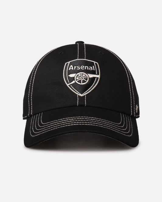 47 Brand Arsenal FC 'Contrast Stitch' 47 Clean Up Strapback Black/Bone