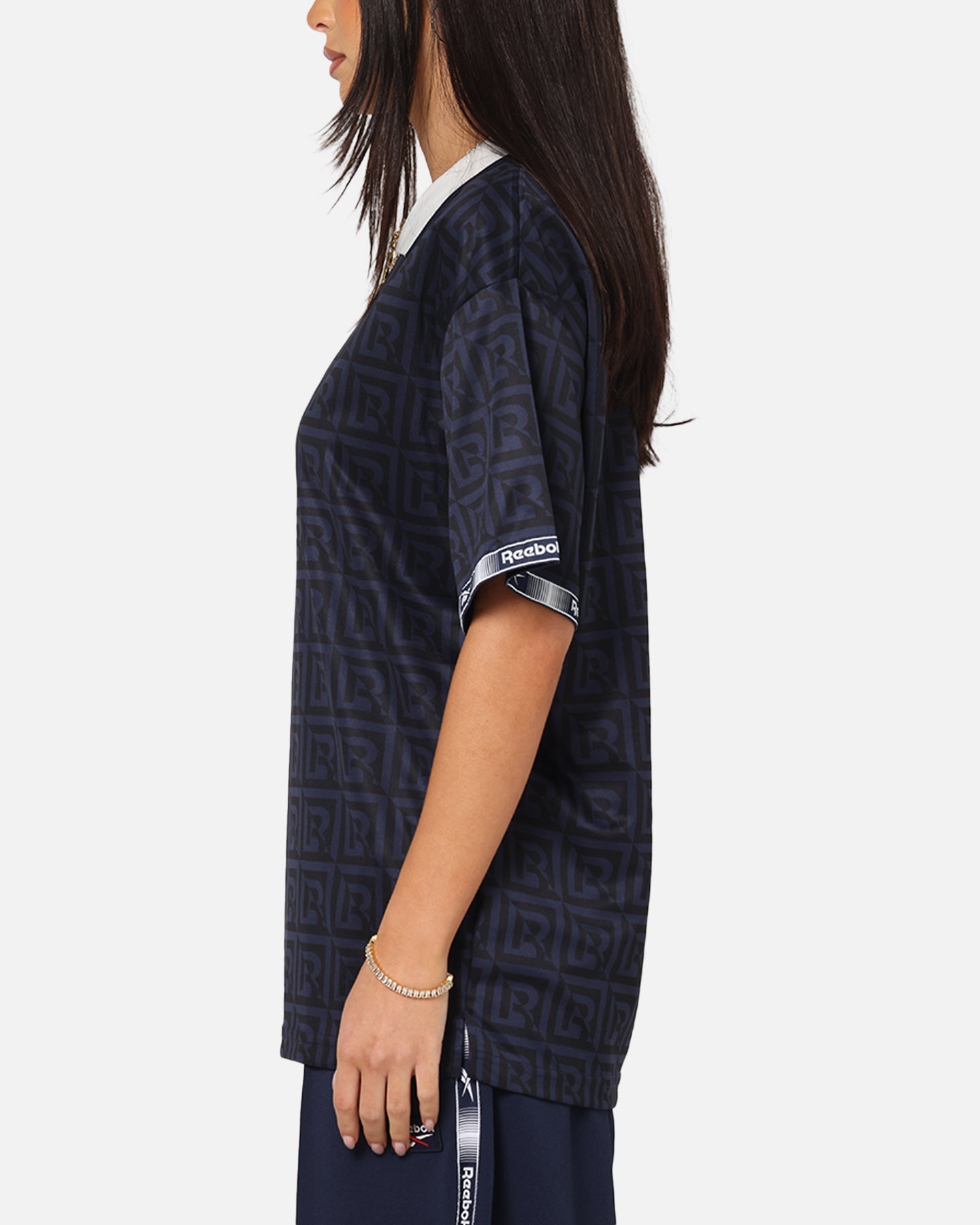 Reebok Monogram Football Polo T-Shirt Navy