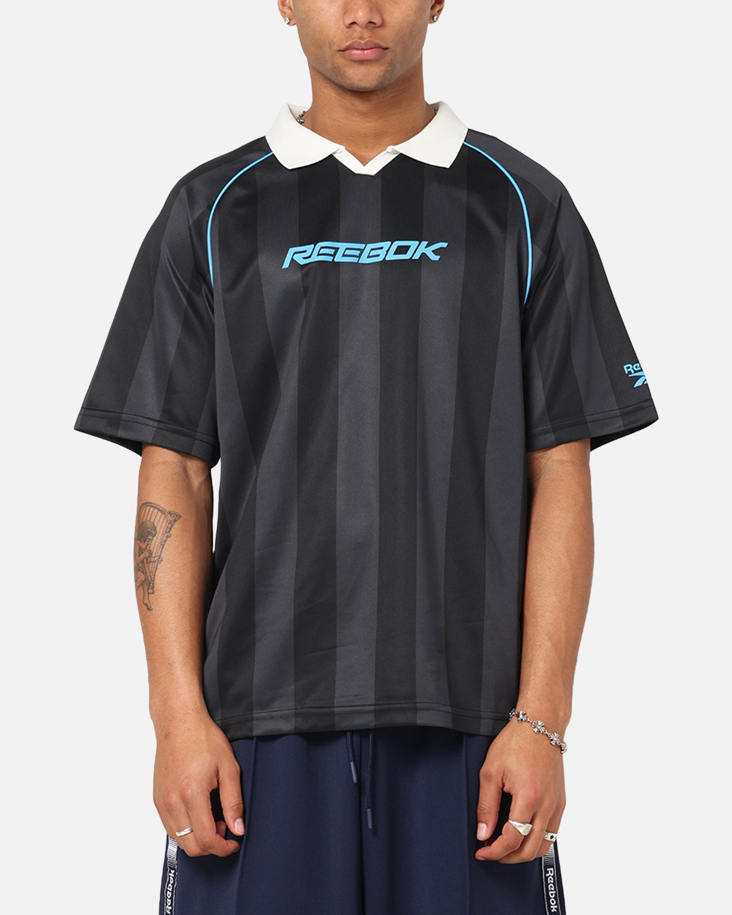Reebok Retro Footy Polo T-Shirt Black