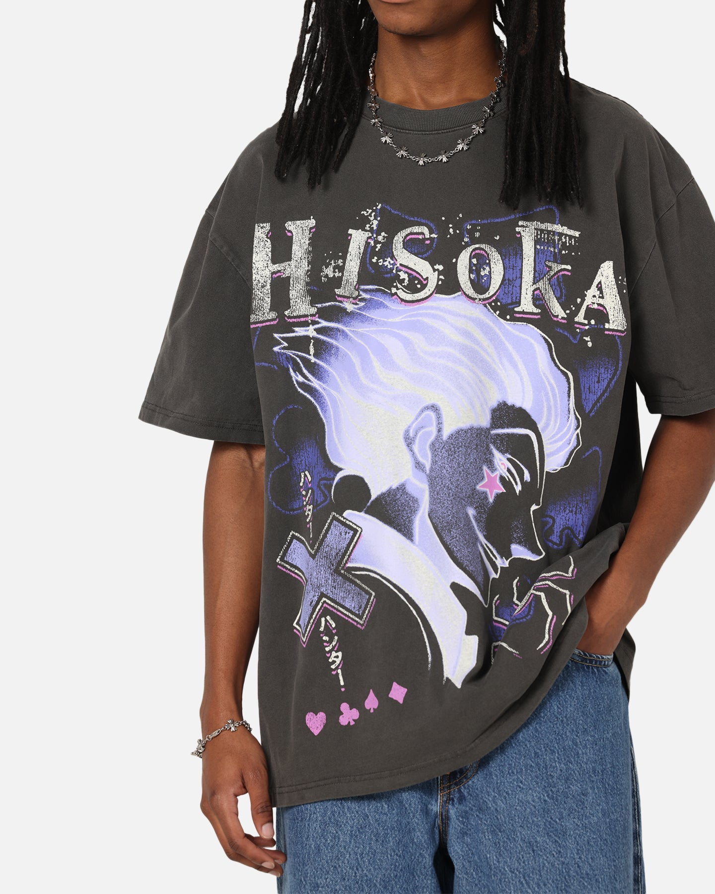 73Studio X  Hunter X Hunter Hisoka Heavyweight T-Shirt Black Wash