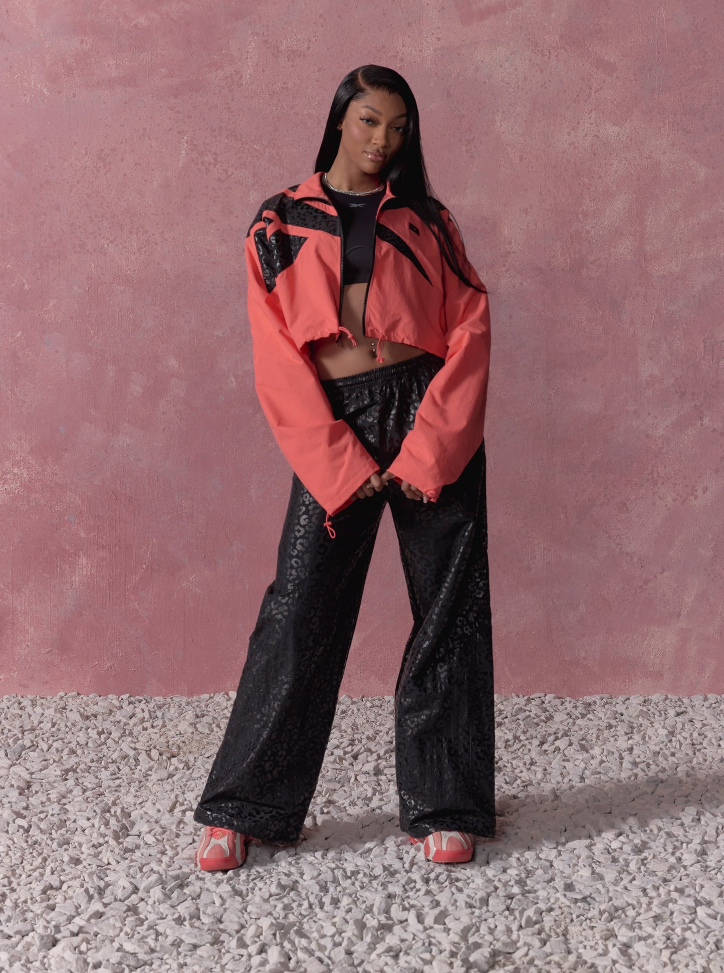 Reebok X Angel Reese Women's Hoop Pants Washed Black