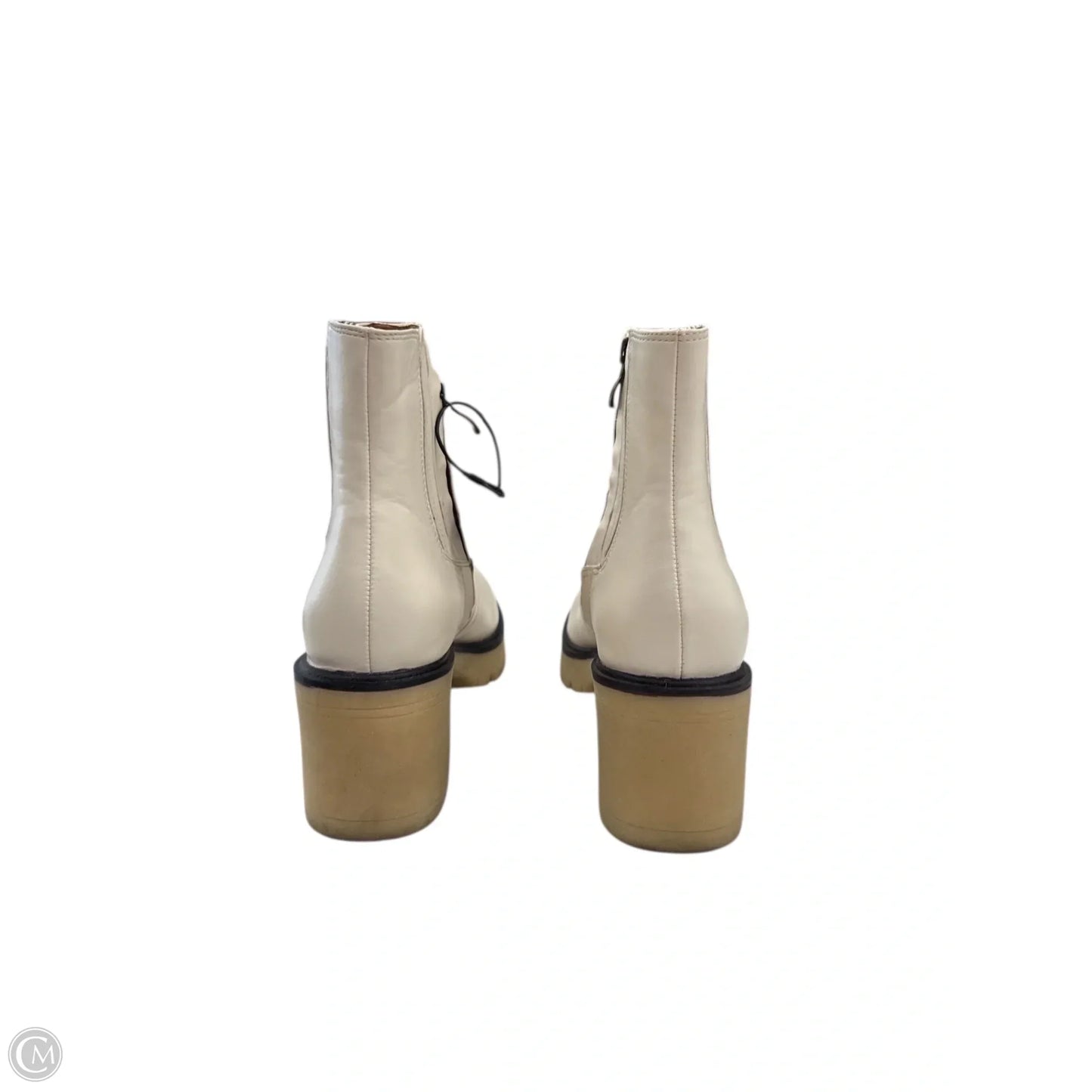 Boots Ankle Heels By Clothes Mentor In Ivory, Size: 10