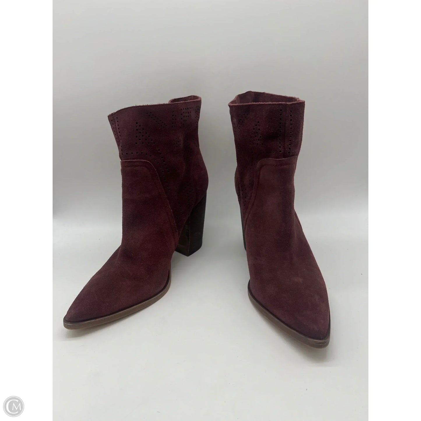 Boots Ankle Heels By Vince Camuto In Maroon, Size: 10