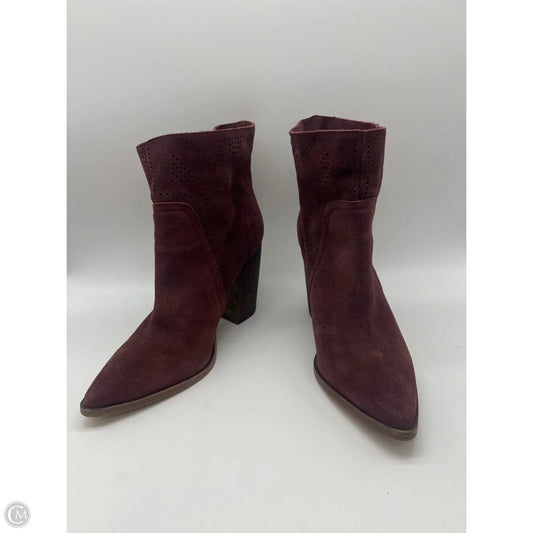 Boots Ankle Heels By Vince Camuto In Maroon, Size: 10