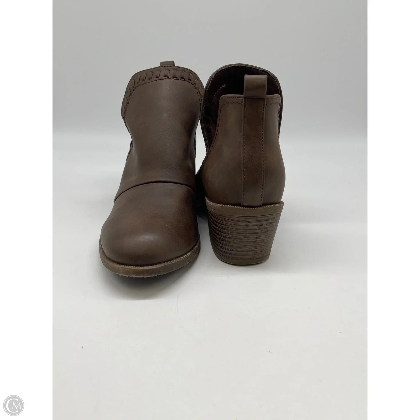 Boots Ankle Heels By Clothes Mentor In Brown, Size: 9.5