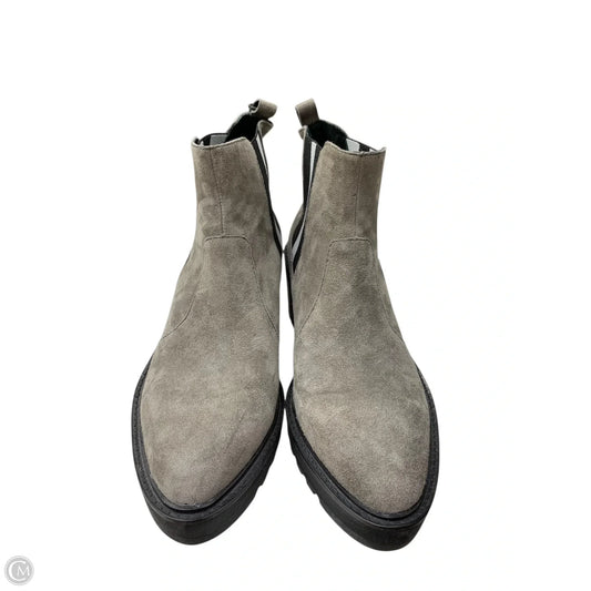 Boots Ankle Heels By Clothes Mentor In Grey, Size: 8.5
