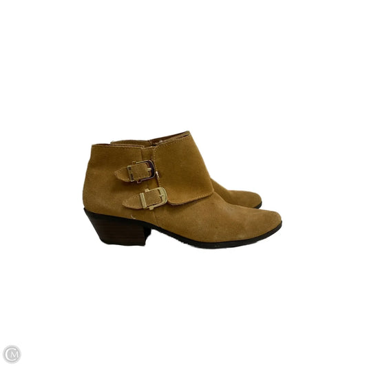 Boots Ankle Heels By Clothes Mentor In Tan, Size: 8.5