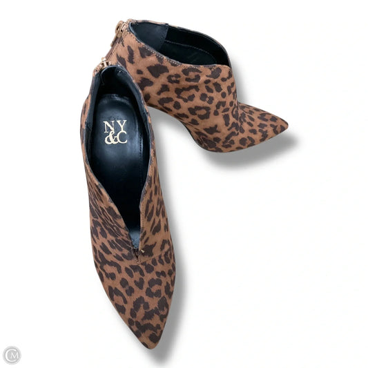 Boots Ankle Heels By Clothes Mentor In Animal Print, Size: 6.5