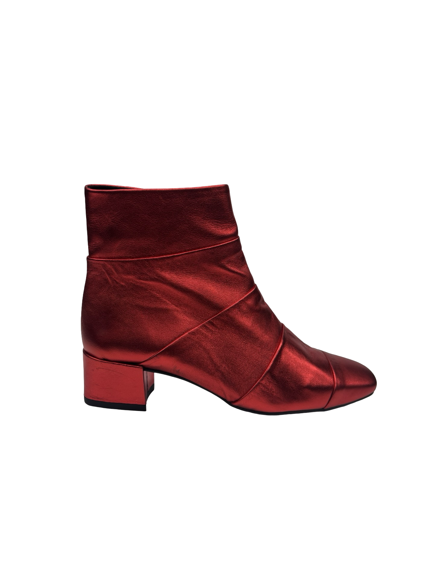 Boots Ankle Heels By Clothes Mentor In Red, Size:6.5