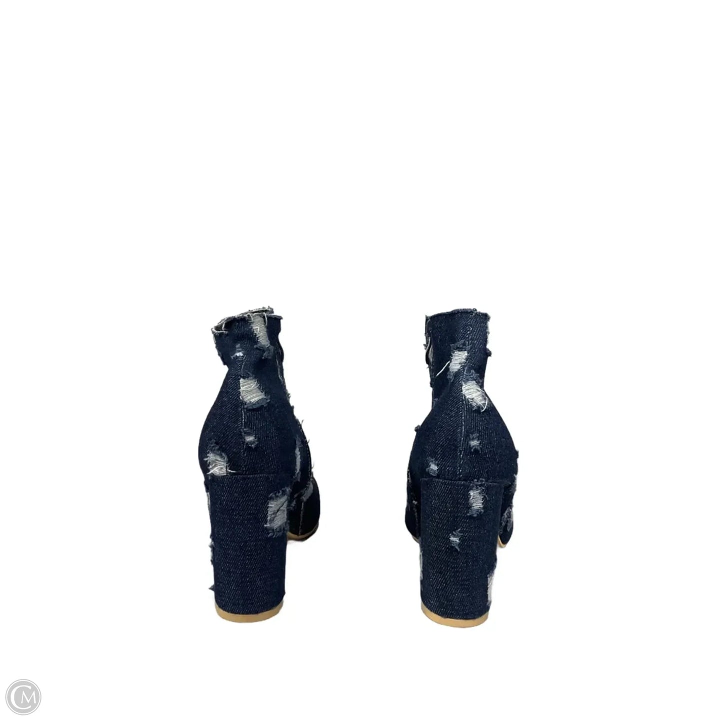 Boots Ankle Heels By Clothes Mentor In Blue Denim, Size: 8.5