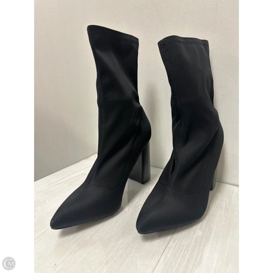 Boots Ankle Heels By Clothes Mentor In Black, Size: 7