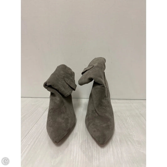Boots Ankle Heels By Clothes Mentor In Grey, Size: 6.5