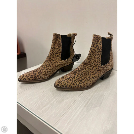 Boots Ankle Heels By Clothes Mentor In Animal Print, Size: 8.5