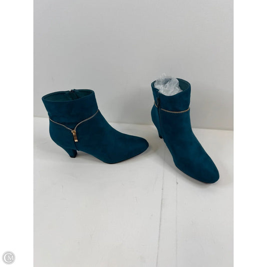 Boots Ankle Heels By Clothes Mentor In Teal, Size: 8.5