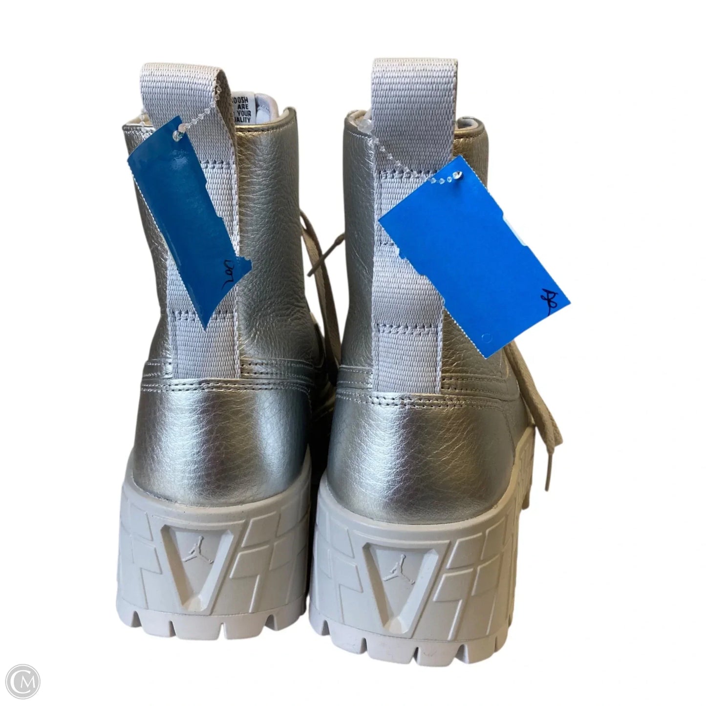 Boots Ankle Heels By Nike In Silver, Size: 6.5