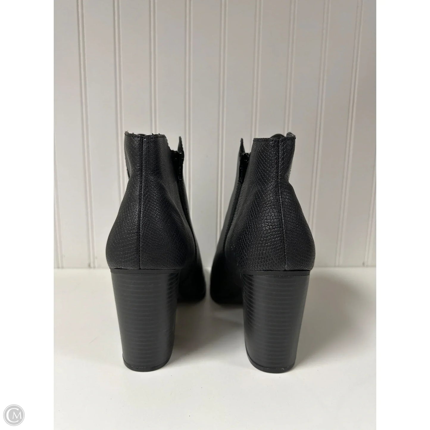 Boots Ankle Heels By Clothes Mentor In Black, Size: 11