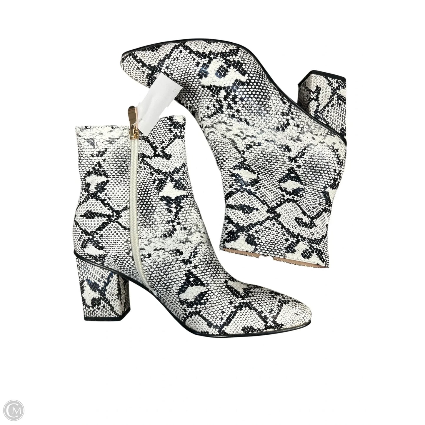 Boots Ankle Heels By Clothes Mentor In Snakeskin Print, Size: 9.5