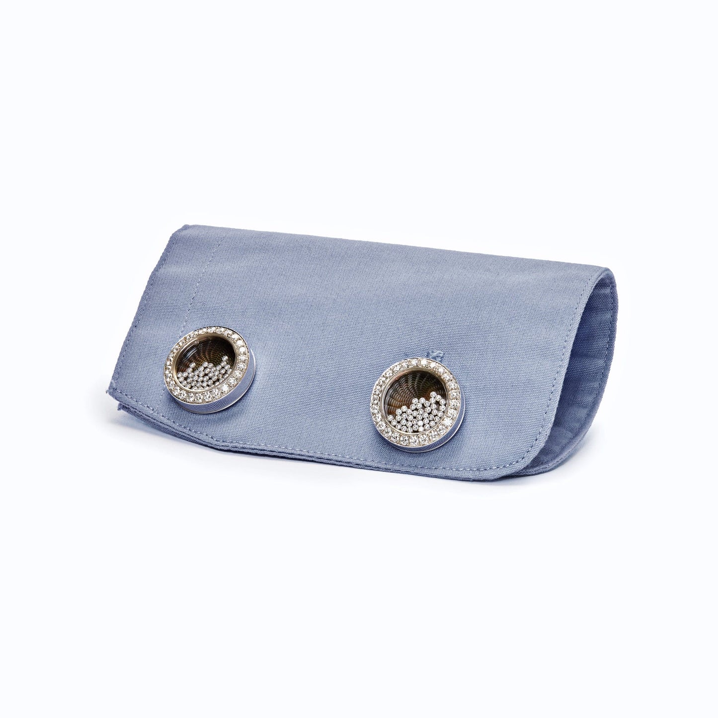 18k White Gold Diamond Cufflinks