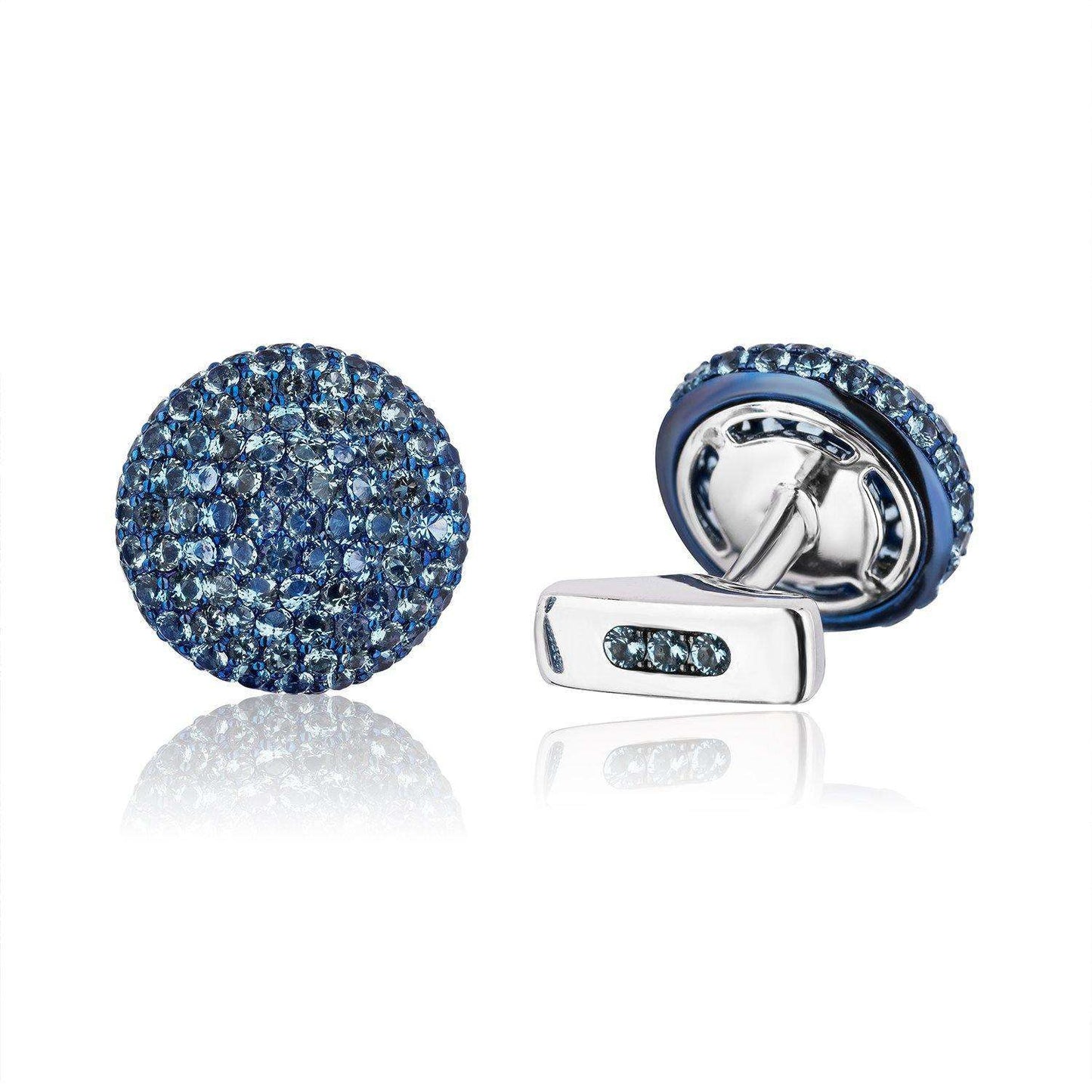 18k White Gold and Titanium Aquamarine Cufflinks