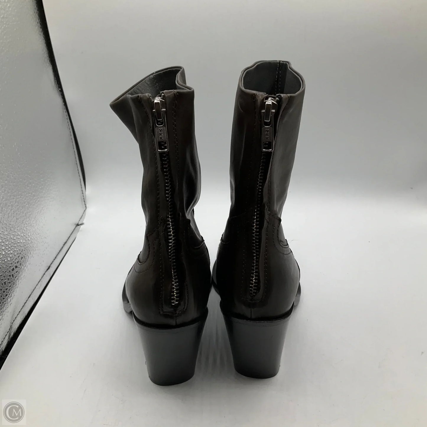 Boots Ankle Heels By Clothes Mentor In Brown, Size: 6.5