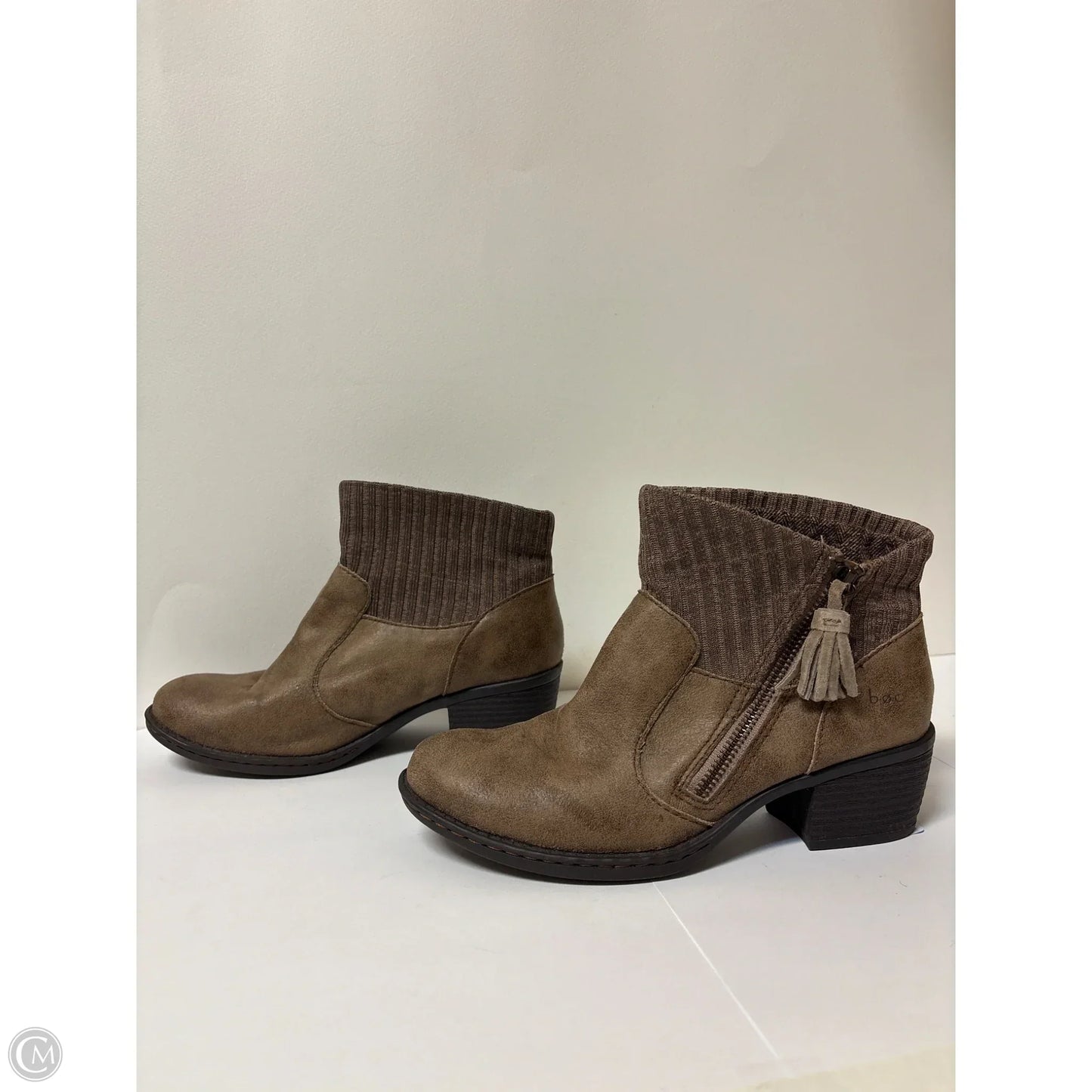 Boots Ankle Heels By Boc In Brown, Size: 6