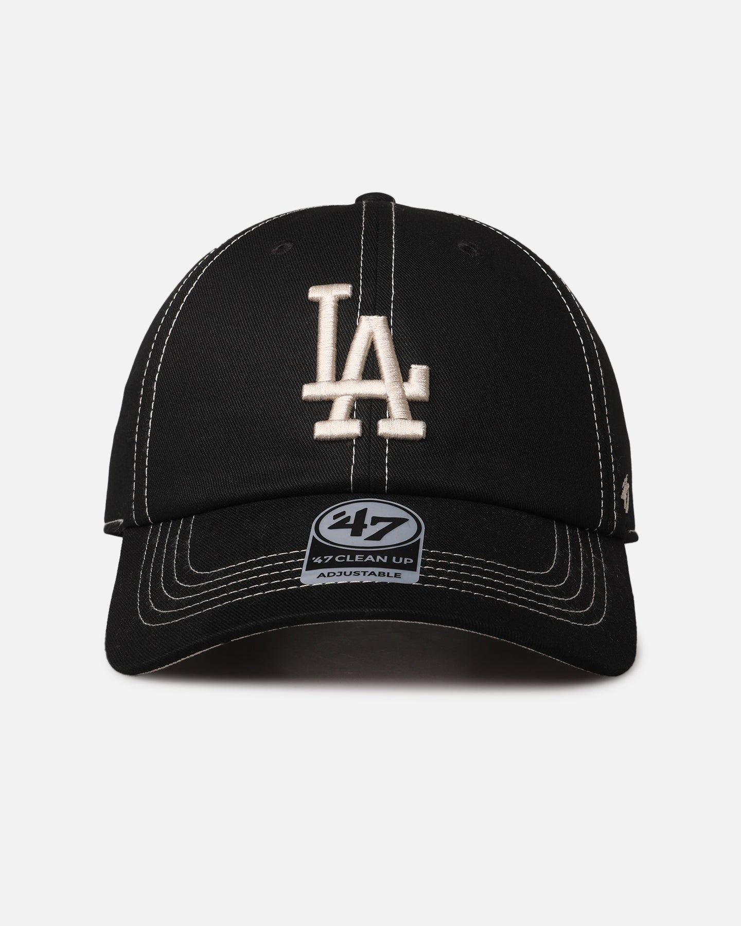 47 Brand Los Angeles Dodgers 'Contrast Stitch' 47 Clean Up Strapback Black/Bone