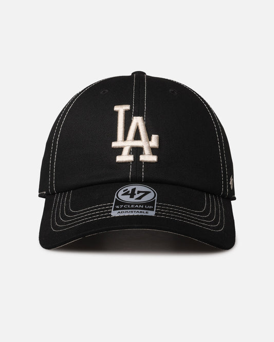 47 Brand Los Angeles Dodgers 'Contrast Stitch' 47 Clean Up Strapback Black/Bone