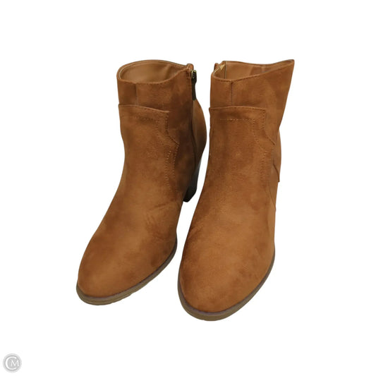 Boots Ankle Heels By Clothes Mentor In Brown, Size: 9