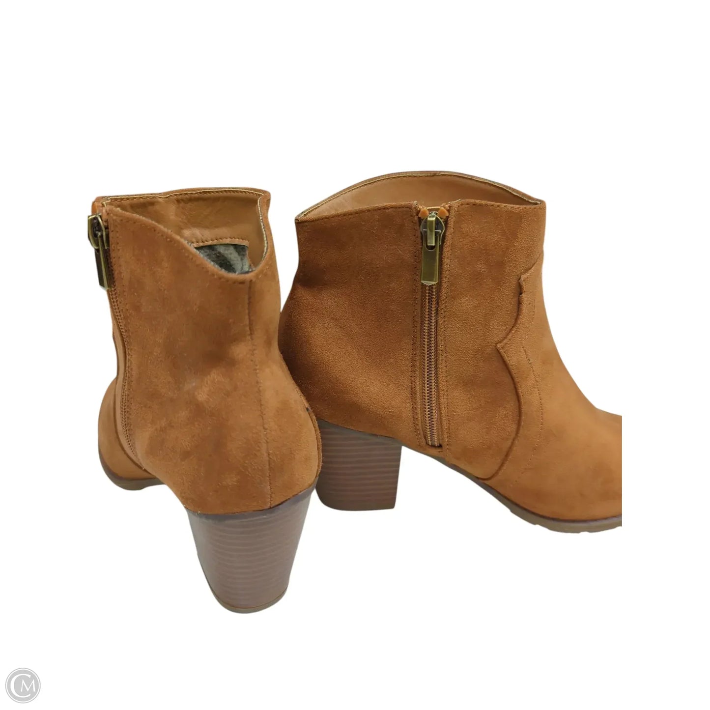 Boots Ankle Heels By Clothes Mentor In Brown, Size: 9