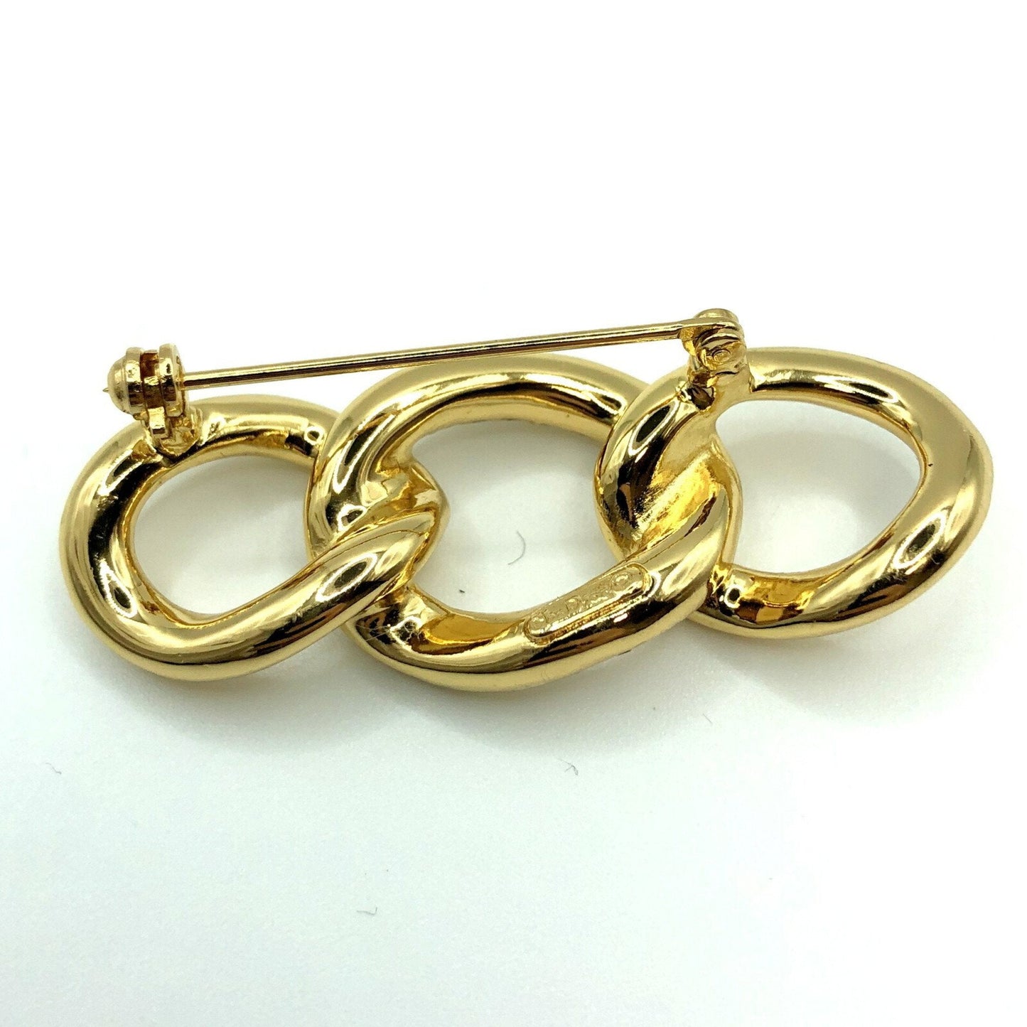 CHRISTIAN DIOR Brooch Gold Rhinestone Ladies
