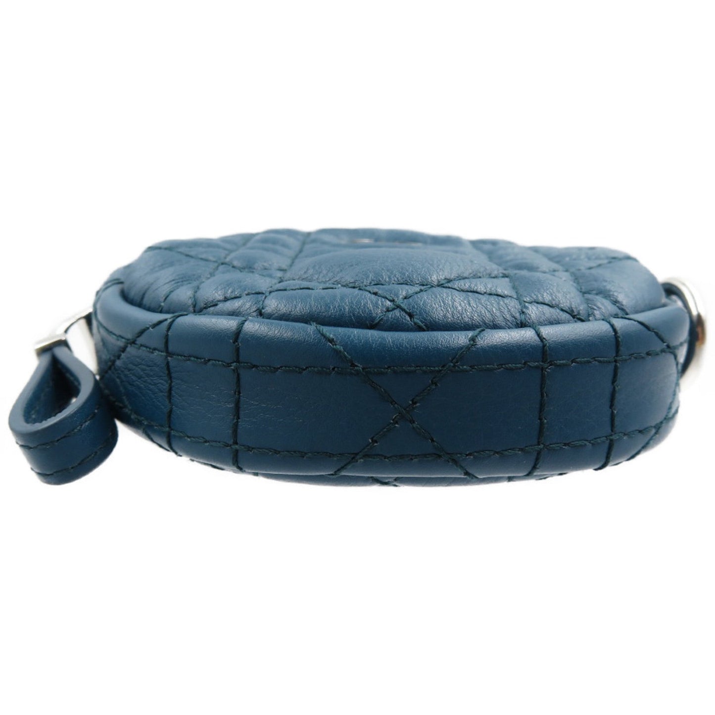 CHRISTIAN DIOR Cannage Leather Blue Coin Case