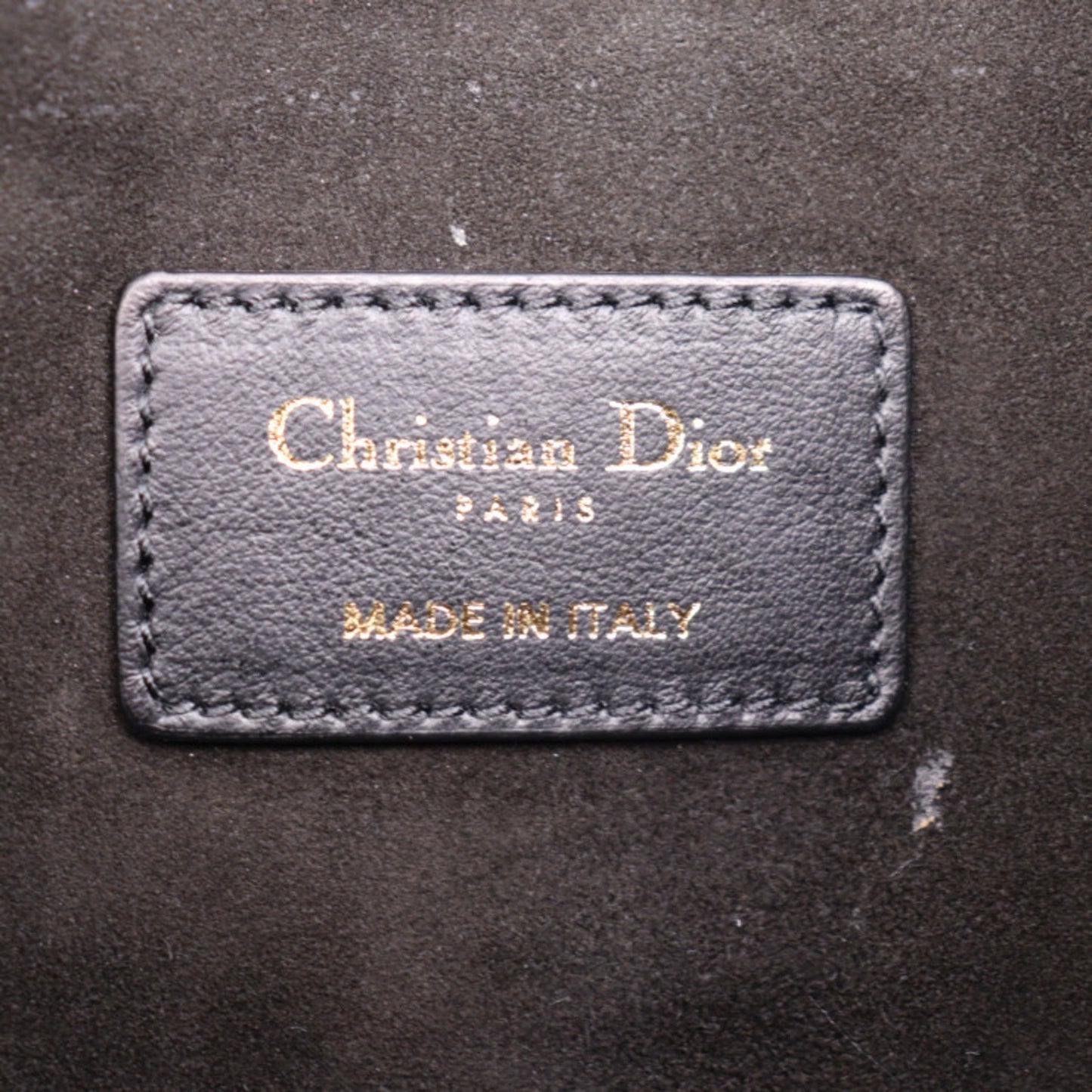 CHRISTIAN DIOR clutch bag 19S5543CGSB leather black gold metal fittings